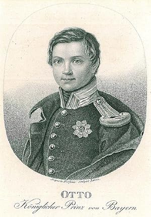 OTTO I., König von Griechenland (1815 - 1867). Brustbild nach viertellinks im Oval, als königlich...