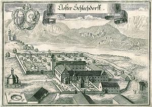 SCHLEHDORF/Kochelsee. "Closter Schlechdorff", im Hintergrund der See.