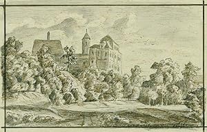 MÜNCHEN. - Harlaching. Ansicht des Schloß Harlaching um 1730.