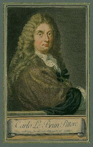 LEBRUN, Charles (1618 - 1690). "Carlo Le Brun". Halbfigur nach halbrechts des französischen Maler...