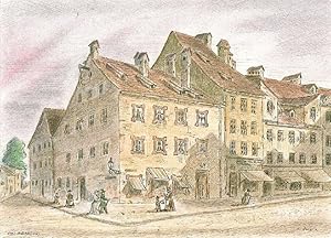 MÜNCHEN. - Sendlinger Tor. "Das Bäckerhaus 1880" in der Sendlinger Gasse, links vom Tor.