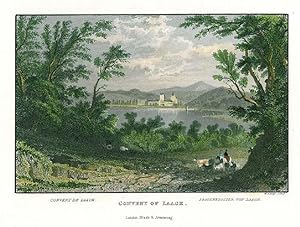MARIA LAACH. "Covent of Laach". Blick über den See auf die Abtei.