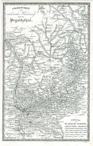 Bild des Verkufers fr PEGNITZTAL. - Karte. "Chaertchen zur malerischen Wanderung durch das Pegnitzthal". zum Verkauf von Franziska Bierl Antiquariat