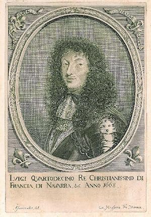 LUDWIG XIV., König von Frankreich (1638 - 1715). "Luigi Quartodecimo, Anno 1668". Brustbild nach ...