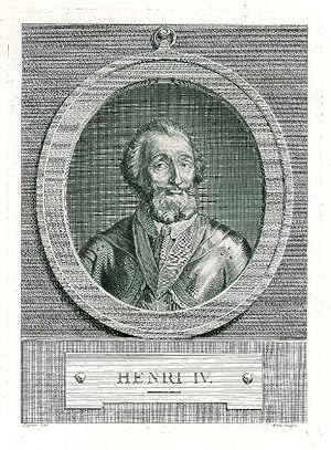 HEINRICH IV., König von Frankreich (1553 - 1610). "Henri IV." Brustbild nach viertelrechts im Ova...