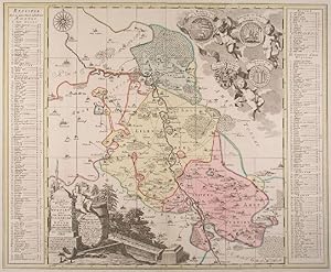 Bild des Verkufers fr WURZEN/bei Leipzig. - Karte. "Accurate Geographische Delineation des Stiffts Ambts Wurtzen nebst dem Aembtern Eilenburg und Dben". zum Verkauf von Franziska Bierl Antiquariat