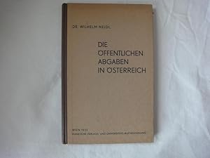 Bild des Verkufers fr Die ffentlichen Abgaben in sterreich zum Verkauf von Malota