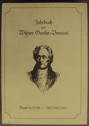 Bild des Verkufers fr Jahrbuch des Wiener Goethe-Vereins. Bd. 86/87/88- 1982/1983/1984. Mit Abb. zum Verkauf von Der Buchfreund