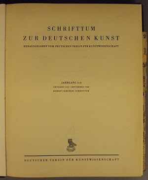 Bild des Verkufers fr Schrifttum zur Deutschen Kunst. Jahrgang 1-5 (Oktober 1933 - September 1938) sowie Beiheft Schinkel-Schrifttum (1935). zum Verkauf von Der Buchfreund