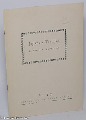 Immagine del venditore per Japanese Textiles venduto da Bolerium Books Inc.