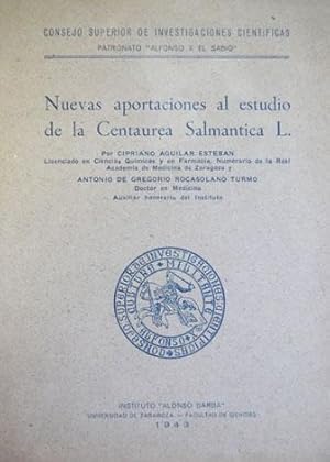 Bild des Verkufers fr Nuevas aportaciones al estudio de la Centaurea Salmantica L. zum Verkauf von Hesperia Libros