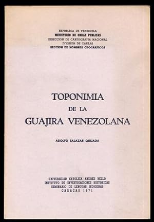 Seller image for Toponimia de la Guajira Venezolana. for sale by Hesperia Libros