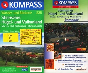 Kompass Wander- und Bikekarte 225 ~ Südsteirisches Hügel- und Vulkanland - Mureck, Bad Radkersbur...