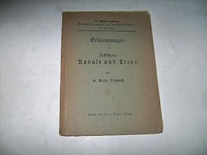 Bild des Verkufers fr Erluterungen zu Schillers Kabale und Liebe. zum Verkauf von Ottmar Mller