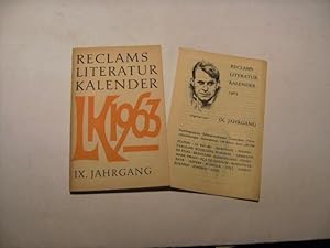 Imagen del vendedor de Reclams Literatur-Kalender 1963. a la venta por Ottmar Mller