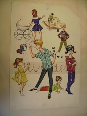 Bild des Verkufers fr Originalentwurf zu Mode. Kinder. zum Verkauf von Ottmar Mller