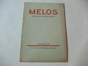 Imagen del vendedor de Melos. Zeitschrift fr Musik. a la venta por Ottmar Mller