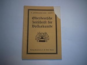 Bild des Verkufers fr Oberdeutsche Zeitschrift fr Volkskunde. zum Verkauf von Ottmar Mller