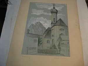 Bild des Verkufers fr Garmisch. Kirche. zum Verkauf von Ottmar Mller