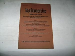 Imagen del vendedor de Zeitwende. Monatschrift. a la venta por Ottmar Mller