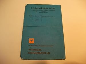 Seller image for Heimatkarte 44/52. Breisgau -Hochschwarzwald, Lrrach, Ortenaukreis, Waldshut, Stadtkreis: Breisgau. 1: 100 000. for sale by Ottmar Mller