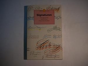 Bild des Verkufers fr Signaturen. Autographen berhmter Persnlichkeiten. zum Verkauf von Ottmar Mller