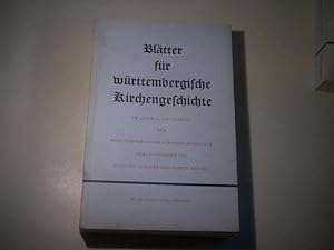 Imagen del vendedor de Bltter fr wrttembergische Kirchengeschichte. a la venta por Ottmar Mller