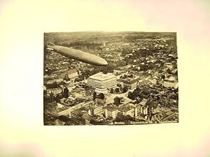 Breslau. Schweidnitzer Str. u. Tauentzienplatz. Vogelperspektive mit Zeppelin.