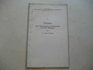 Imagen del vendedor de Rebedar. Eine Berichtigung zur Topographie des alten W�rzburg. a la venta por Ottmar M�ller