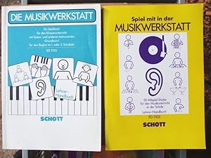 Seller image for Zwei Bcher: Die Musikwerkstatt - Ein Spielbuch fr den Klassenunterricht mit Tasteninstrumenten, Grundkurs I. Fr den Beginn im 1. oder 2. Schuljahr - Lehrer-Handbuch [Schott ED 7552] + Spiel mit in der Musikwerkstatt - 20 Mitspiel-Stcke fr den Musikun for sale by Versandantiquariat Manuel Weiner