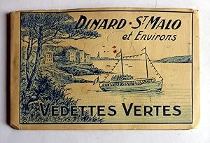 Dinard - St. Malo et environs. Vedettes Vertes. Postkartenalbum mit zwölf einfarbigen Postkarten.