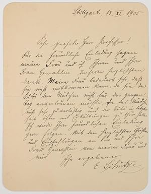 Immagine del venditore per ALS - Eigenhndiger Brief mit Unterschrift. venduto da Antiq. F.-D. Shn - Medicusbooks.Com