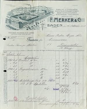 F. Merker & Cie. Emaillir- & Stanzwerk, Blech- & Lackirwarenfabrik, Bade-Einrichtungen, Verzinner...