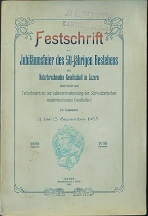 Imagen del vendedor de [Festschrift zur Jubilumsfeier des 50-jhrigen Bestehens der Naturforschenden Gesellschaft in Luzern] : Limnologische Untersuchungen des Vierwaldstttersees. Physikalischer Teil. I. Abteilung: Optische und thermische Untersuchungen; bzw. Die Fische des Vierwaldstttersees und ihre Parasiten. (Arbeit aus dem zoologischen Institut der Universitt Basel). a la venta por Franz Khne Antiquariat und Kunsthandel