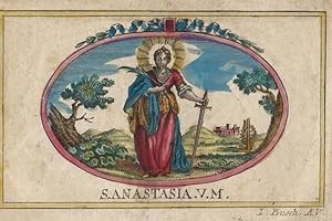 S. [Sankt, Sancta, Hl.] Anastasia V. M. [Virgo et Martyr].