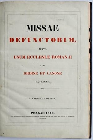 Seller image for Missae Defunctorum, juxta usum Ecclesiae Romanae cum Ordine et Canone extensae. for sale by Franz Khne Antiquariat und Kunsthandel