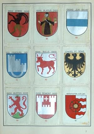 Imagen del vendedor de Die Wappen der Schweiz: Sammelbuch fr Kaffee Hag Wappenmarken : Wappen der Kantone, Bezirke und Gemeinden. [Neue Serie] / Armorial de la Suisse: Album de timbres hraldiques du Caf Hag : Armoiries de Cantons, de Districts et de Communes. [Nouvelle srie]. Fnftes Heft - 5me fascicule. a la venta por Franz Khne Antiquariat und Kunsthandel