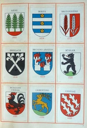 Imagen del vendedor de Die Wappen der Schweiz: Sammelbuch fr Kaffee Hag Wappenmarken : Wappen der Kantone, Bezirke und Gemeinden. [Neue Serie] / Armorial de la Suisse: Album de timbres hraldiques du Caf Hag : Armoiries de Cantons, de Districts et de Communes. [Nouvelle srie]. Vierzehntes Heft - 14me fascicule. a la venta por Franz Khne Antiquariat und Kunsthandel