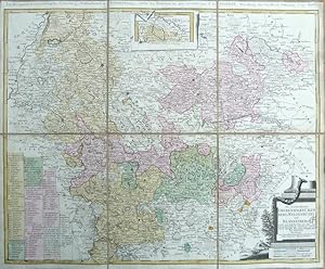 Bild des Verkufers fr [Deutsche Frstentmer / Teilfrstentmer] : Die Frstenthmer Grubenhagen, Calenberg, Wolfenbttel und Blankenburg, welche den sdlichen Theil der Chur- und Frstl. Braunschweig-Lneburgischen Reichslnder begreifen. Von neuen [sic] entworfen. Mit Kaserl. Allergn. Freheit / [Kopfsteg ] : Les Principautes de Groubenhague, Calenberg, Wolfenbuttel et Blankenbourg, tires des Memoires les plus recentes. zum Verkauf von Franz Khne Antiquariat und Kunsthandel