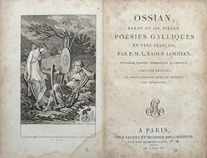 Imagen del vendedor de Ossian, barde du IIIe [3me, troisime] sicle. Posies galliques en vers franais. Avec une gravure, et trois romances mises en musique par M. Bouffet. a la venta por Franz Khne Antiquariat und Kunsthandel