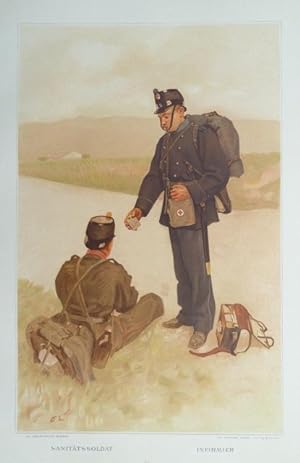 Bild des Verkäufers für L'Armée Suisse / Die Schweizerische Armee, 1894, [Tafel 25] : Sanitätssoldat / Infirmier. zum Verkauf von Franz Kühne Antiquariat und Kunsthandel