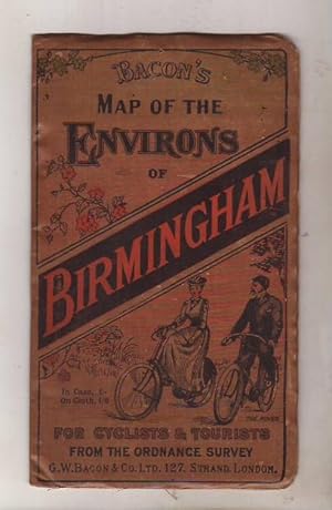 Bacon`s Map of the Environs of Birmingham for Cyclists & Tourists from the Ordnance Survey.