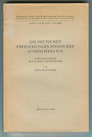 Seller image for Die deutschen bersetzungen finnischer Schnliteratur. Bibliographie mit einer Einfhrung. for sale by Kunze, Gernot, Versandantiquariat