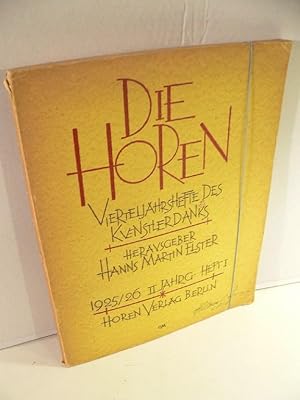 Bild des Verkufers fr Die Horen - Vierteljahreshefte des Knstlerdanks. Jahrgang 2, Heft 1. zum Verkauf von Kunze, Gernot, Versandantiquariat