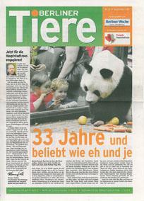 Image du vendeur pour Berliner Tiere. Nr. 12, Sep 2011 mis en vente par Schueling Buchkurier