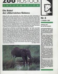 Bild des Verkufers fr Zoo-Info Nr. 5, 2. Halbjahr 1995 zum Verkauf von Schueling Buchkurier