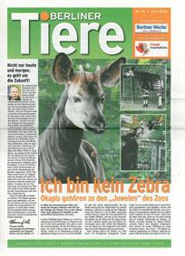 Bild des Verkufers fr Berliner Tiere. Nr. 14, Juni 2012 zum Verkauf von Schueling Buchkurier