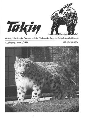 Bild des Verkufers fr Takin (Vereinspublikation), 7. Jahrgang, Heft 2/1998 zum Verkauf von Schueling Buchkurier
