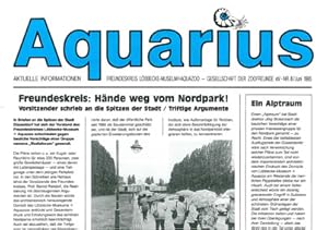 Imagen del vendedor de Aquarius, Zeitung Freundeskreis Lbbecke- Museum + Aquazoo, Nr. 8/ Juni 1995 a la venta por Schueling Buchkurier