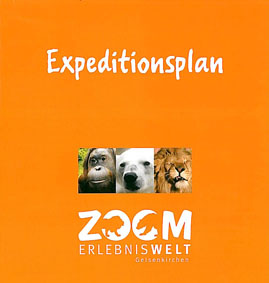 Image du vendeur pour Faltblatt (Lwe, Orang und Eisbr, orange) "Expeditionsplan" mis en vente par Schueling Buchkurier